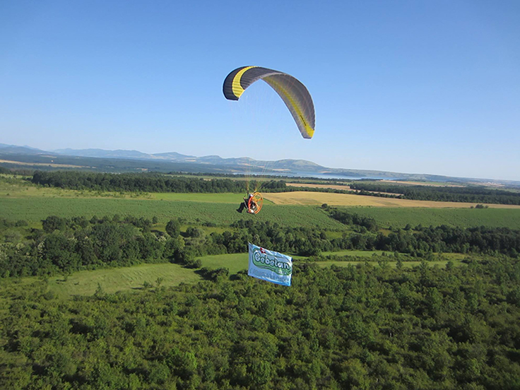Пълноцветен печат на трансперант за Бебелан теглен от мотопарапланер